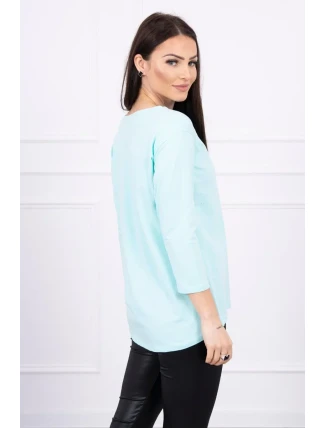 Blúzka s potlačou Star Style v mätovej farbe Blúzka s potlačou Star Style v mätovej farbe