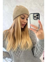 Tenká čiapka Oliwia K252 tmavo béžová