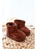 Dziecięce Ocieplane Botki Śniegowce Brązowe Gooby