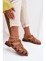 Dámské sandály Římské s Zlatým přezkou Camel Janessa