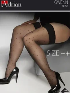 Samodržiace pančuchy Adrian Gwenn Size ++ 15 den