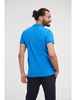 Russell Athletic 566M Pánske elastické polo tričko z piké 10.566M azúrovo modré Russell Athletic 566M Pánske elastické polo tričko z piké 10.566M azúrovo modré