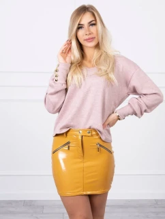 Sukňa s ozdobnými zipsami horčica