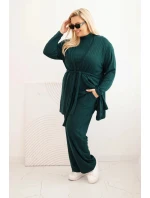 Dámsky 3-dielny set Plus Size tmavo zelená
