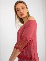Dámska blúzka LK BZ 506188.32X tmavoružová - FPrice