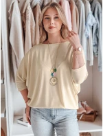 Dámska oversize maslová blúzka s príveskom LUZVIA béžová FashionStreet RY2773