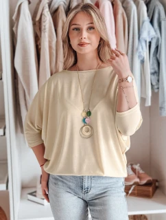 Dámska oversize maslová blúzka s príveskom LUZVIA béžová FashionStreet RY2773