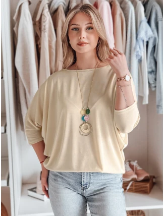 Dámska oversize maslová blúzka s príveskom LUZVIA béžová FashionStreet RY2773