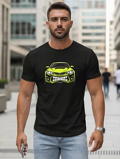 Pánske tričko s potlačou auta čierne FashionStreet NX5015R