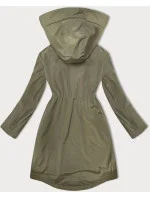 Ľahko zateplená dámska bunda v olivovej farbe s kapucňou LHD (LHD-24589)
