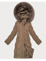 Dámska zimná bunda s kapucňou J Style camel (16M9201-84)