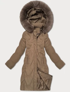 Dámska zimná bunda s kapucňou J Style camel (16M9201-84)