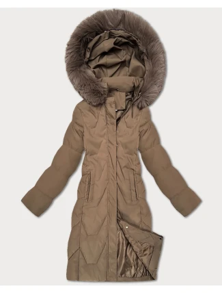 Dámska zimná bunda s kapucňou J Style camel (16M9201-84)