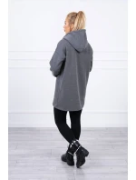 Zateplená mikina s kapucňou v grafitovej farbe