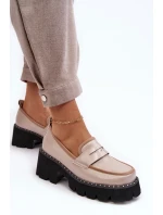 Dámske kožené mokasíny D&A MR870-32 beige Dámske kožené mokasíny D&A MR870-32 beige