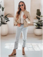 Dámska kožená bunda ROCKMISS beige FashionStreet TY5215
