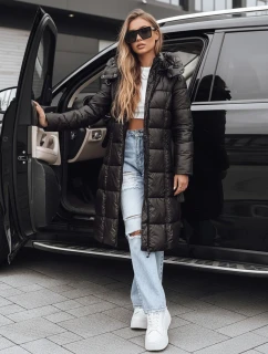 Dámska zimná prešívaná bunda s kapucňou čierna FashionStreet TY5489