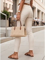 Dámske úzke džínsy s vysokým pásom a opaskom ecru FashionStreet UY3053 Dámske úzke džínsy s vysokým pásom a opaskom ecru FashionStreet UY3053