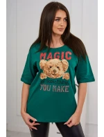 Kúzelne zelená blúzka s potlačou