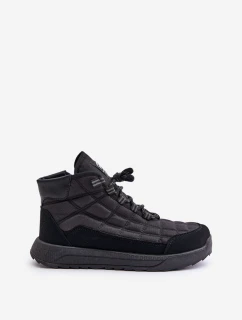 Ocieplane Męskie Buty Zimowe Sznurowane Progress PROGJ-24-153 Czarne