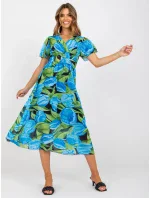 Šaty DHJ SK 15967.54P čierna a modrá