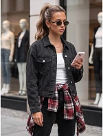 Dámska džínsová prechodová bunda, čierna, FashionStreet TY6012 Dámska džínsová prechodová bunda, čierna, FashionStreet TY6012