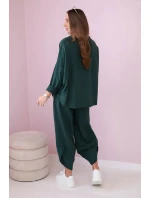 Bavlnená mikina nohavice set tmavozelená Bavlnená mikina nohavice set tmavozelená