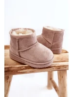 Dziecięce Ocieplane Botki Śniegowce Jasnobeżowe Gooby