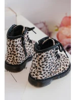 Dziecięce Botki Ocieplane z Suwakiem Beżowe Goopy