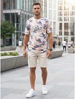 Pánske tričko s potlačou moro béžovej farby FashionStreet NX2004R Pánske tričko s potlačou moro béžovej farby FashionStreet NX2004R