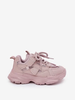 Sneakersy Dziecięce Na Platformie Różowe Hanomess