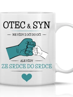 FATHER & SON - klasický biely keramický hrnček 300 ml