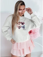 Dámska nadrozmerná mikina so srdiečkami MADELIN sivá FashionStreet BY1459