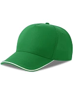 Atlantis Headwear Recy Five Piping – 5-panelová sendvičová čiapka 33.0282 zelená/biela Atlantis Headwear Recy Five Piping – 5-panelová sendvičová čiapka 33.0282 zelená/biela