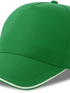 Atlantis Headwear Recy Five Piping – 5-panelová sendvičová čiapka 33.0282 zelená/biela