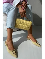 Dámske sandále na nízkom podpätku s ozdobou Yellow Sparkle