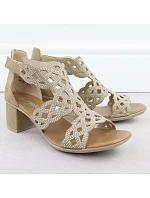 Dámske sandále na podpätku so zirkónmi v béžovej farbe Rieker 64773-61 Dámske sandále na podpätku so zirkónmi v béžovej farbe Rieker 64773-61