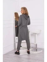 Súprava mikín s dlhšou stranou grafitová