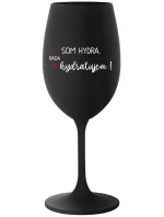 SOM HYDRA. RADA HYDRATUJEM! - čierny pohár na víno 350 ml