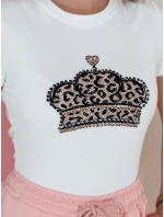 Dámske tričko s korunkou BLINGESSO white FashionStreet RY2878
