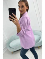Bunda s klopami elegantná svetlofialová Bunda s klopami elegantná svetlofialová