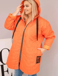 Dámska prešívaná bunda s kapucňou a HOPE Orange