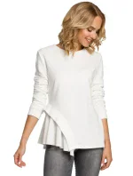 M333 Asymetrická vrstvená blúzka - púdrová