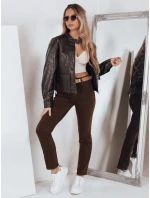 Dámske úzke zúžené džínsy hnedé FashionStreet UY2843