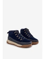 Zamszowe Buty Trekkingowe Męskie Big Star SS174264 Granatowe