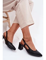 Dámské sandály na podpatku Sergio Leone SK472 Černé