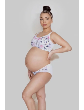 Dámska podprsenka dojčiaca top Easy Bra MAMA basic biela s kvetmi - Mitex Dámska podprsenka dojčiaca top Easy Bra MAMA basic biela s kvetmi - Mitex