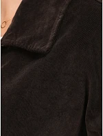 Dámska krátka prechodná bunda z manšestru, hnedá, FashionStreet TY6053