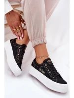 Dámske textilné tenisky na platforme Lee Cooper LCW-25-31-3431L black Dámske textilné tenisky na platforme Lee Cooper LCW-25-31-3431L black