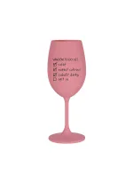 VÁNOČNÍ TODO LIST - růžová sklenice na víno 350 ml